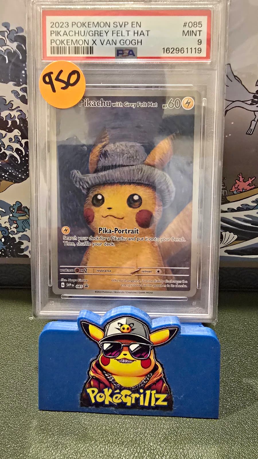 The Pokémon Company Pikachu with Grey Felt Hat SVP 085 Holo ENG PSA 9