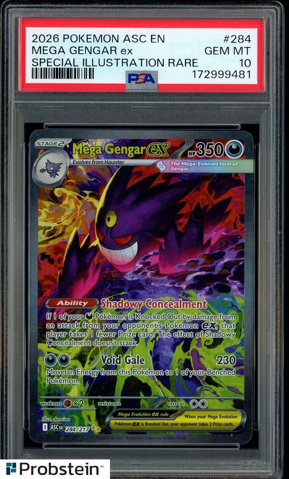 2026 Pokemon ASC EN #284 Mega Gengar ex Special Illustration Rare PSA 10 GEM MT