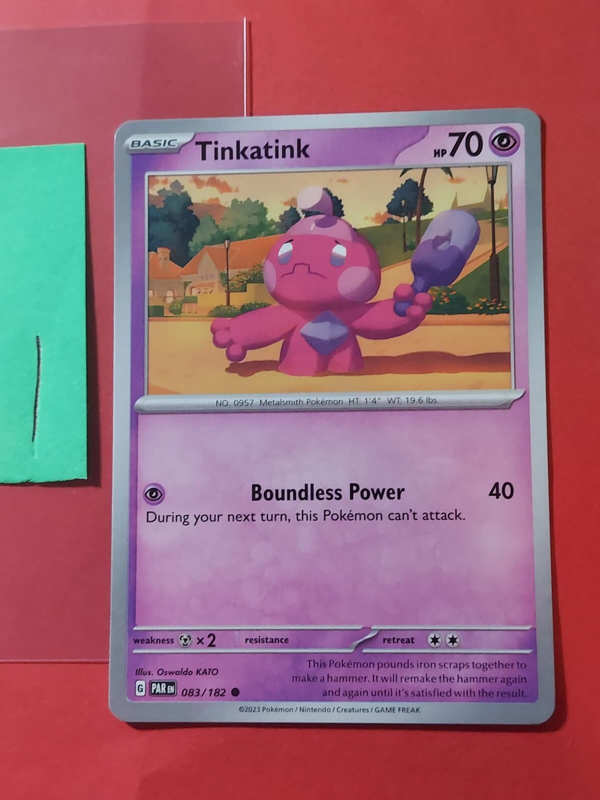 2023 Pokemon Scarlet and Violet Paradox Rift #83 Tinkatink, C, NF/H, cd1