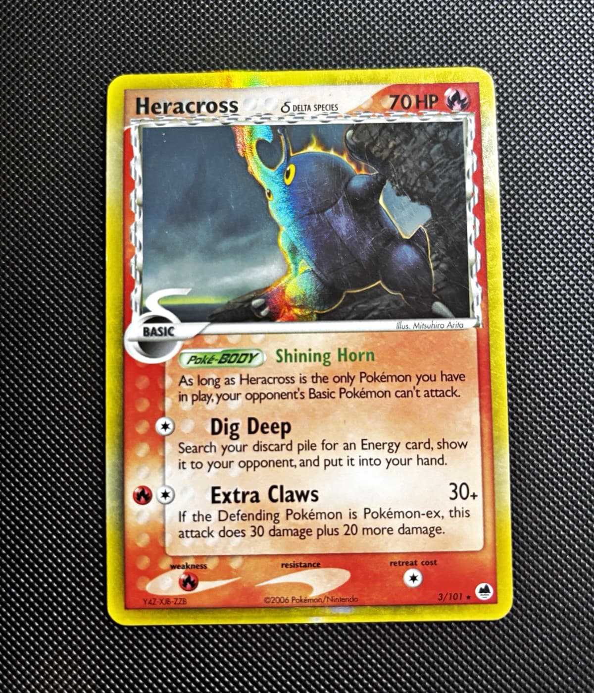 The Pokémon Company Heracross 3/101 EX Dragon Frontiers Rev Holo Eng 2006 70 HP