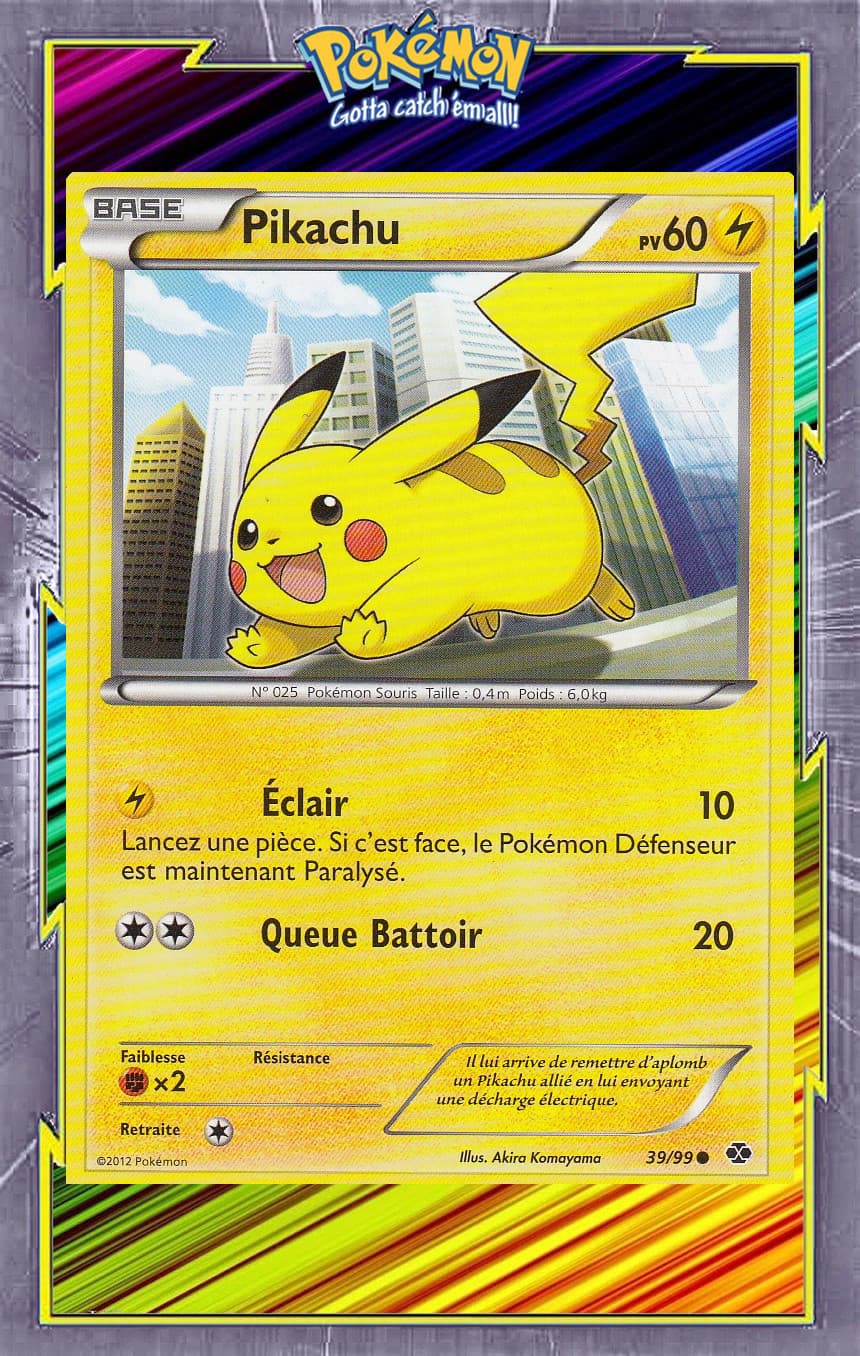 Pikachu - NB04:Destinées Futures - 39/99 - Carte Pokemon Française