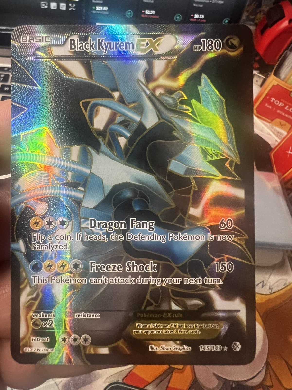 Black Kyurem EX (145/149) Boundaries Crossed Full Art Holo Ultra Rare English NM