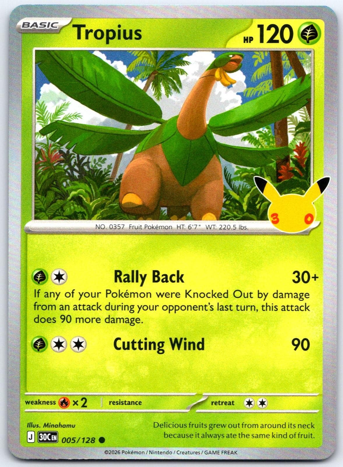 Tropius 005/128 Holo ME: 30th Celebration Pokemon