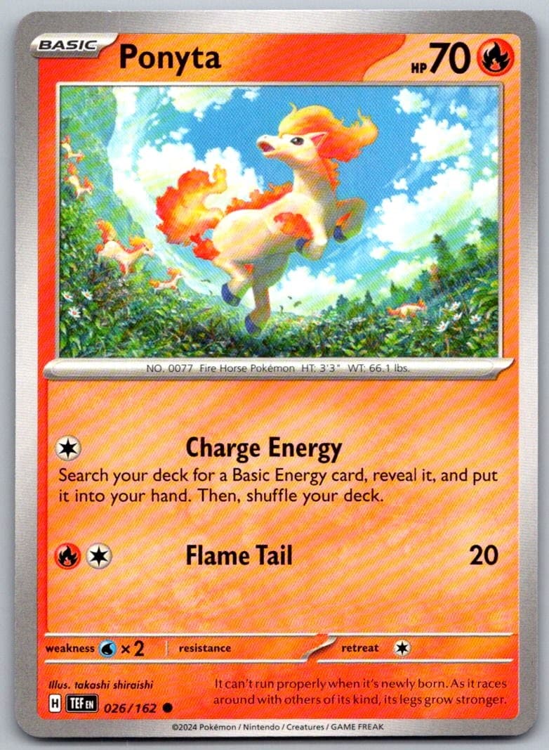 Ponyta Temporal Forces 026/162 Common PokéMon — English Near Mint
