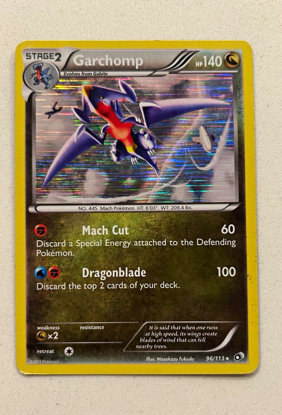 Pokemon TCG Garchomp 96/113 Legendary Treasures Holo Rare English 2013 HP140