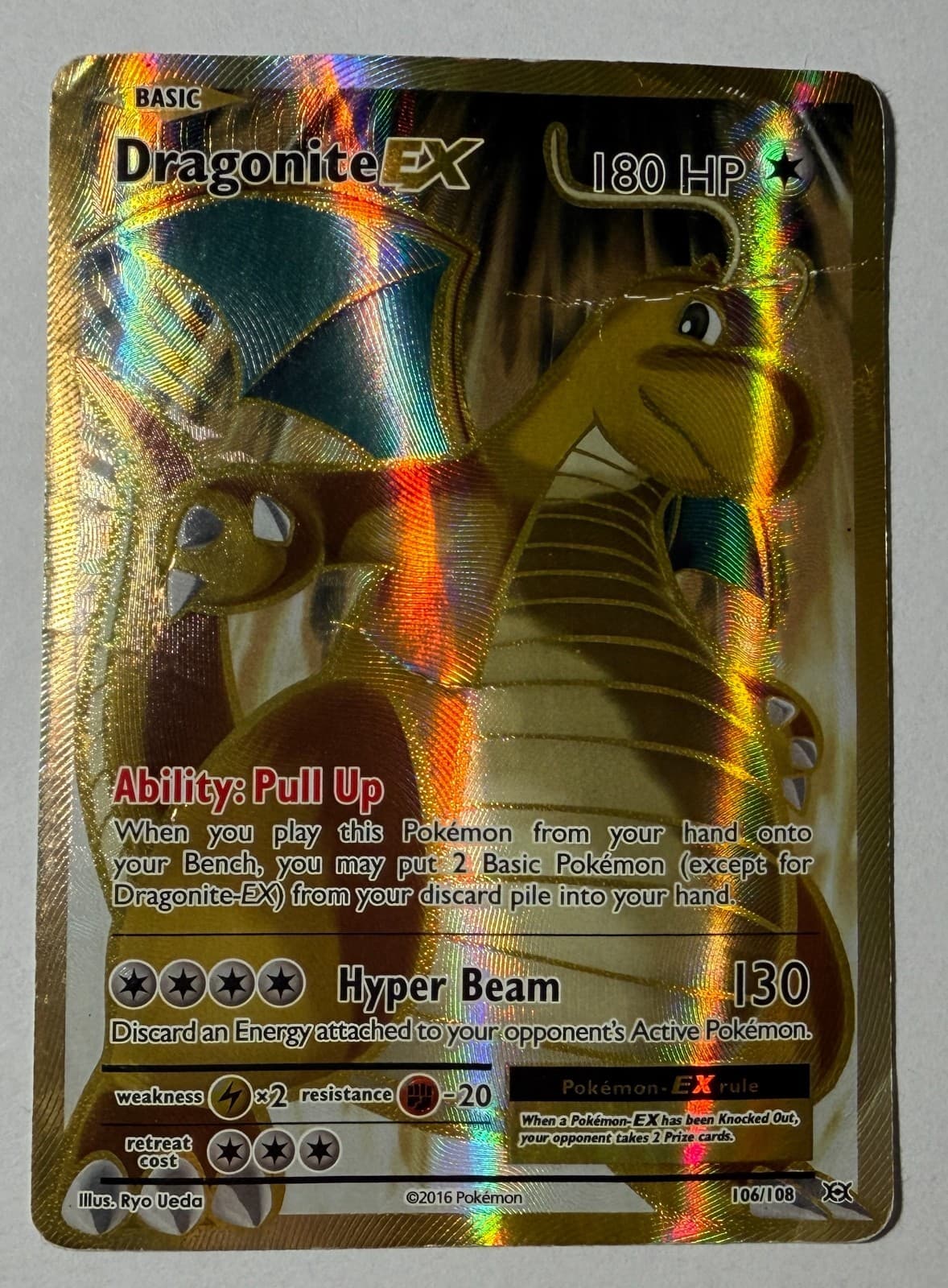 Pokemon Dragonite EX 106/108 Evolutions Full Art