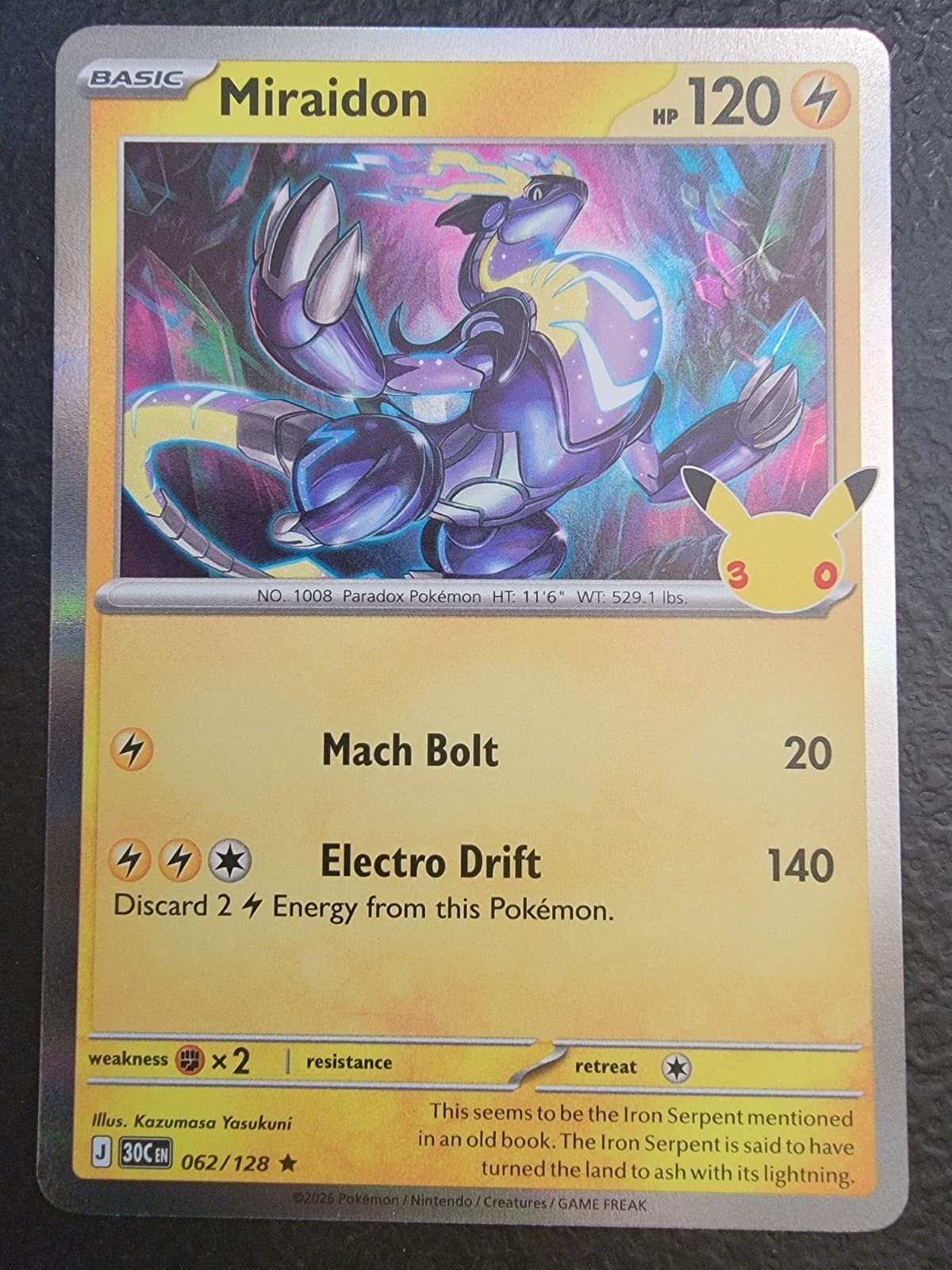 Pokemon TCG 30th Anniversary Celebration Miraidon 062/128