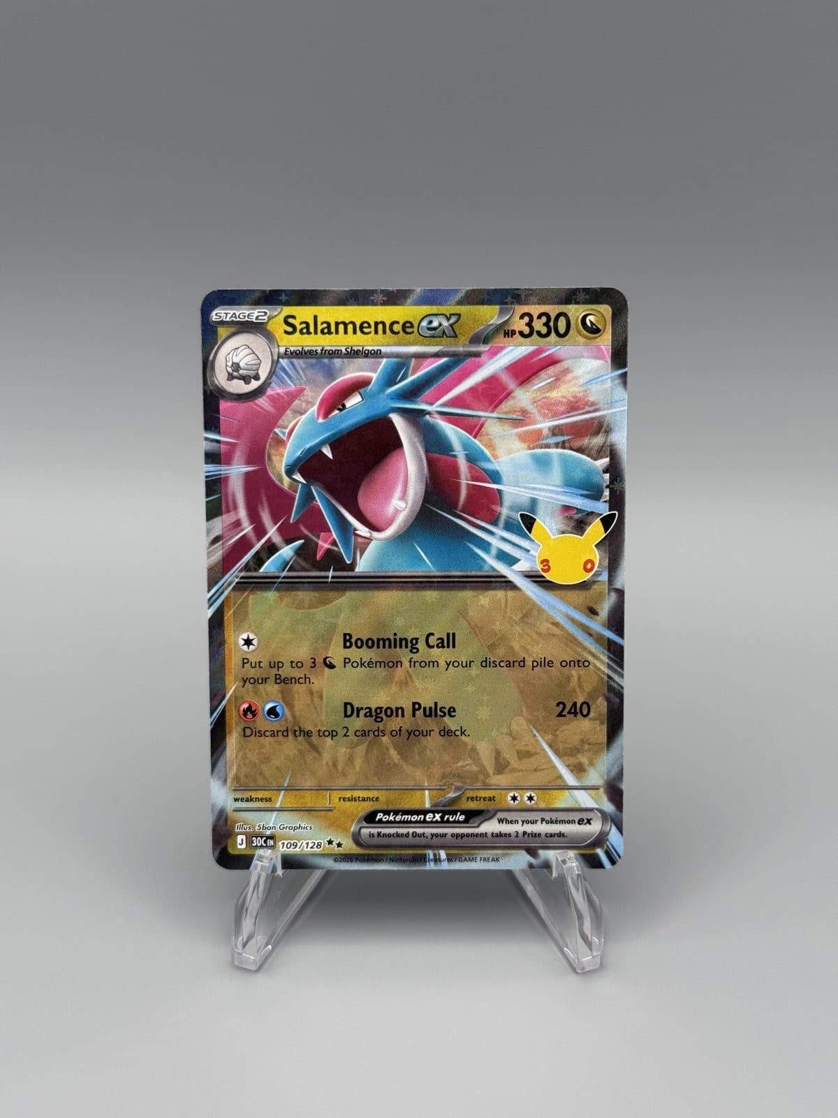 Salamence ex 109/128 Double Rare Pokemon 30th Celebration NM Holo
