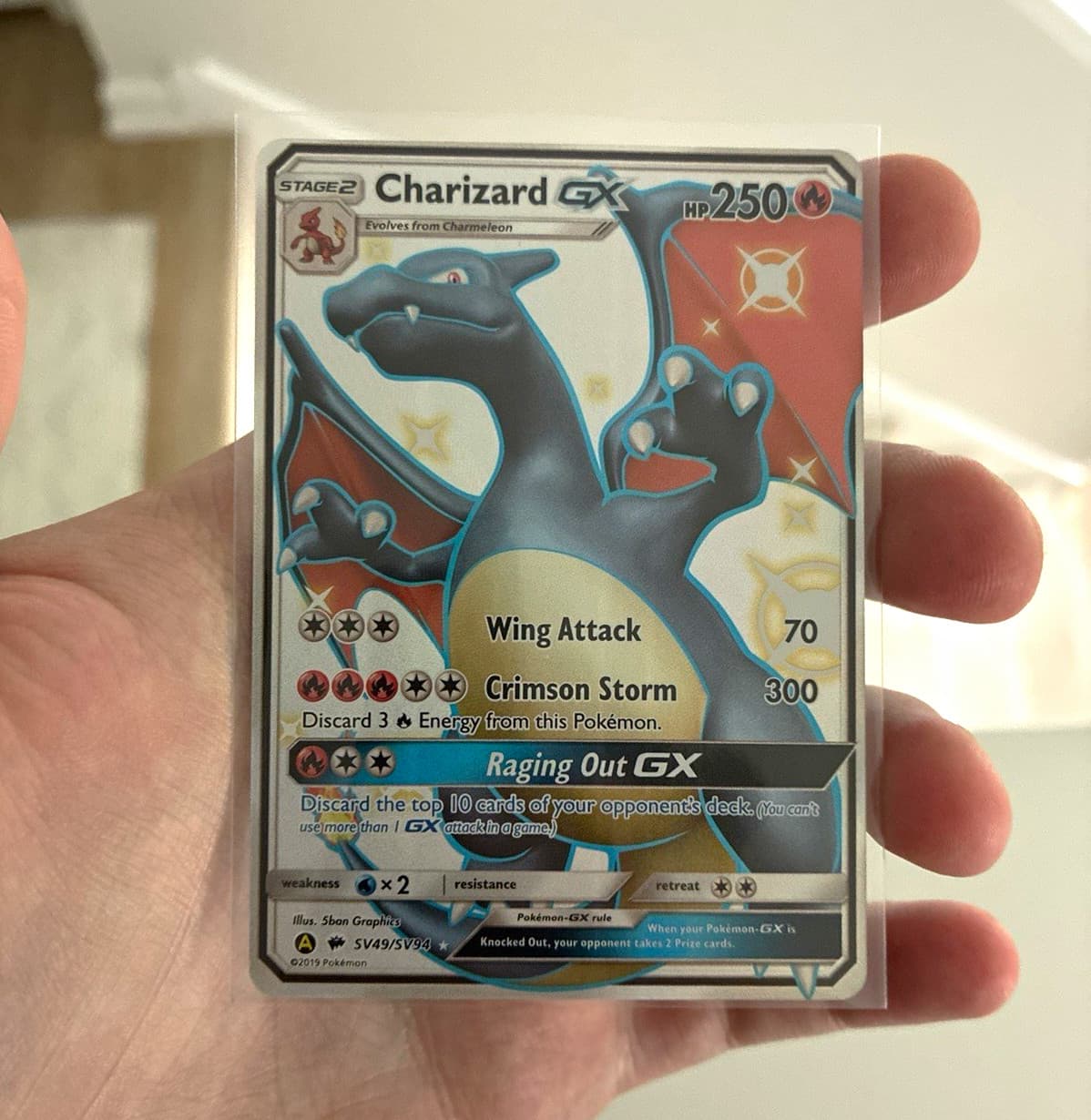 Charizard GX SV49/SV94 Hidden Fates Shiny Vault Full Art Holo 250 HP