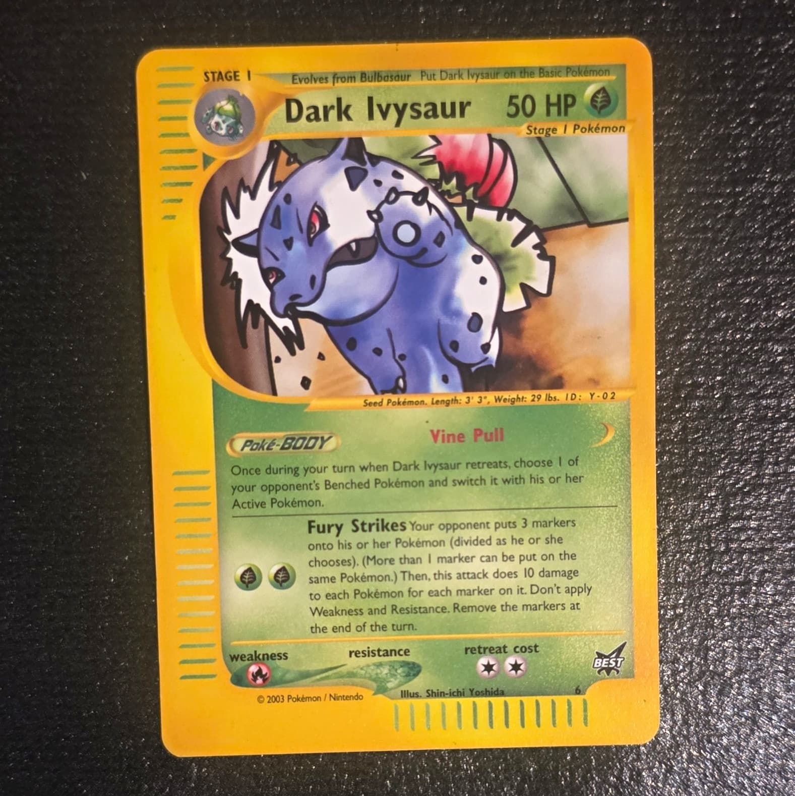 Dark Ivysaur 6 Best of Game Regular EN Stage 1 50 HP Pokemon TCG 2003