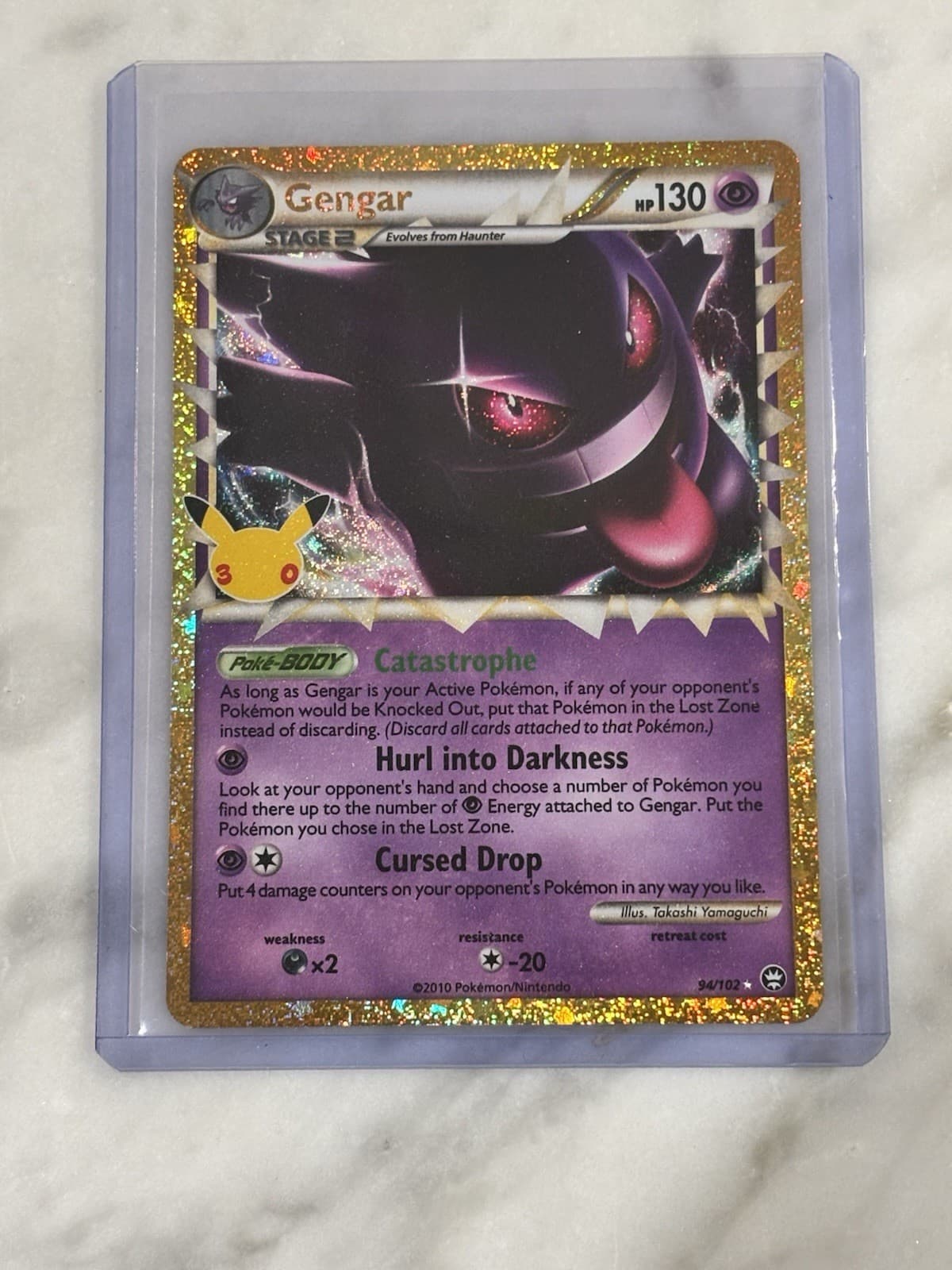 2026 Pokemon Gengar Prime 94/102 30th Celebration Classic Collection Gold Holo