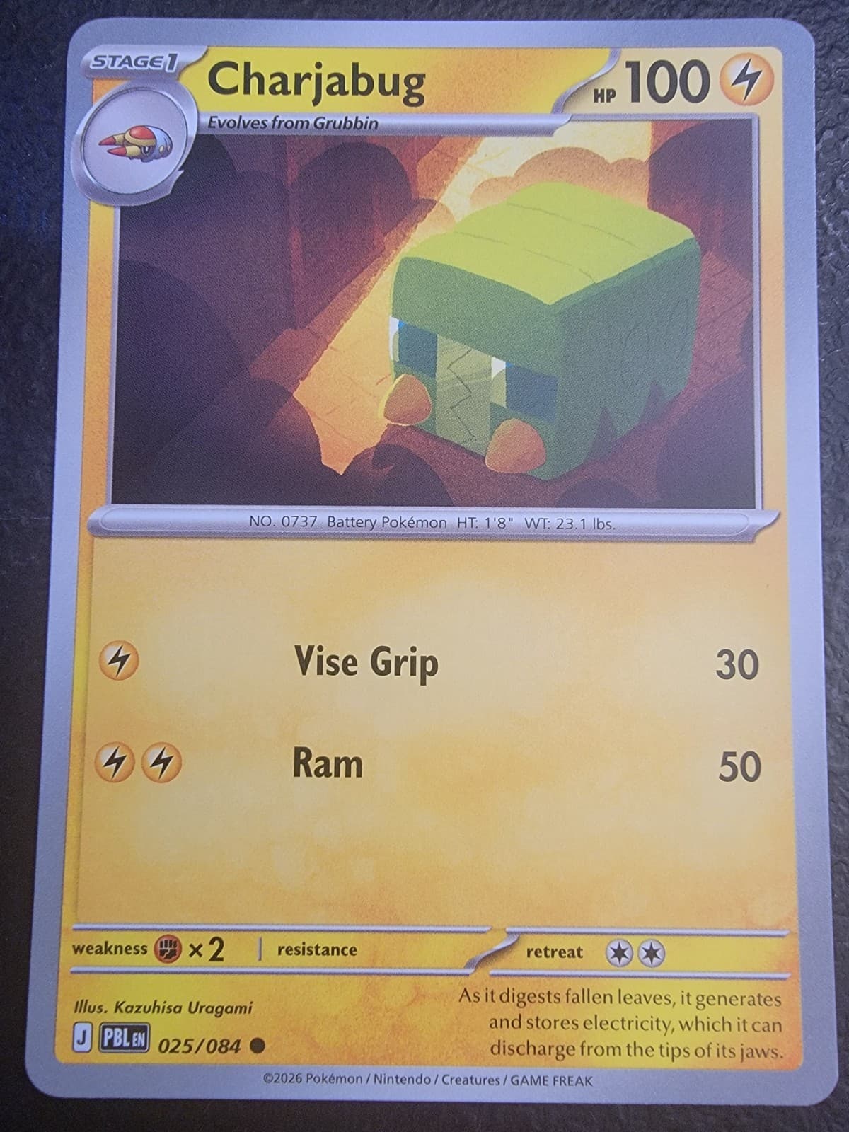 Pokemon TCG Charjabug 025/084 Me05: Pitch Black Regular NON-Foil