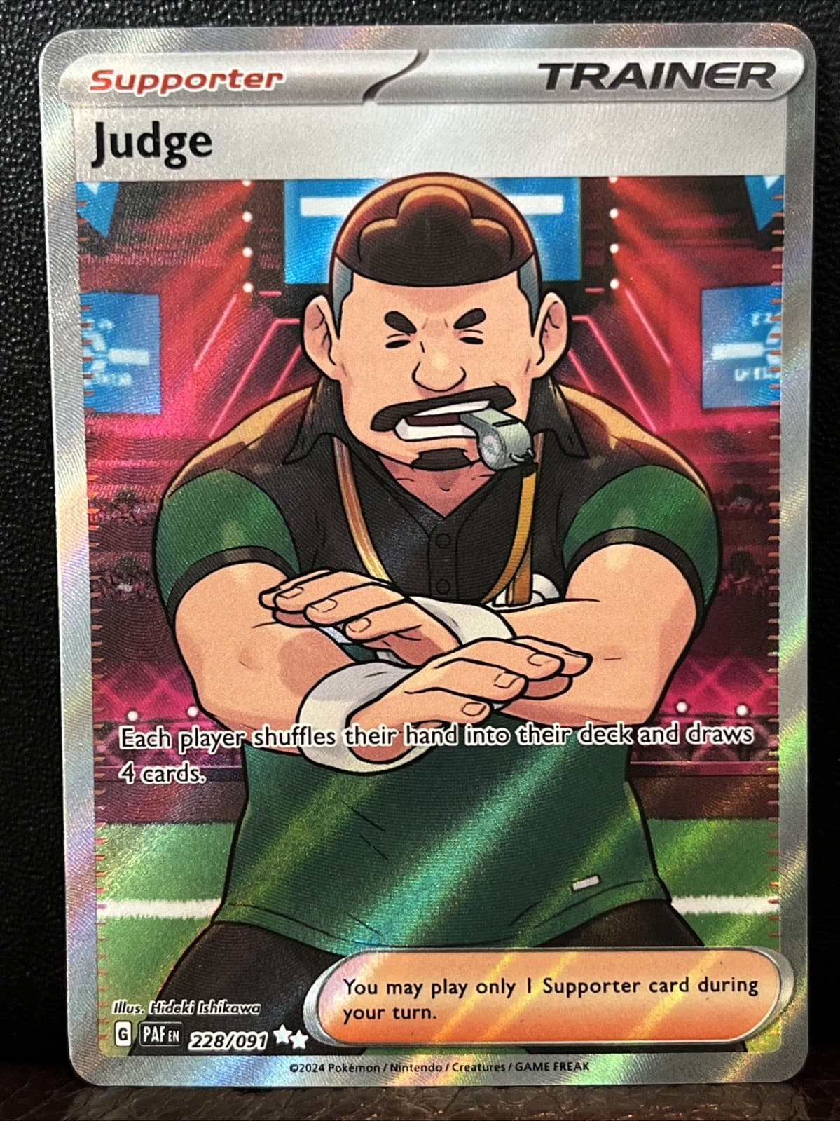 Judge 228/091 SV: Paldean Fates Full Art Trainer Pokemon Card Near Mint Fast