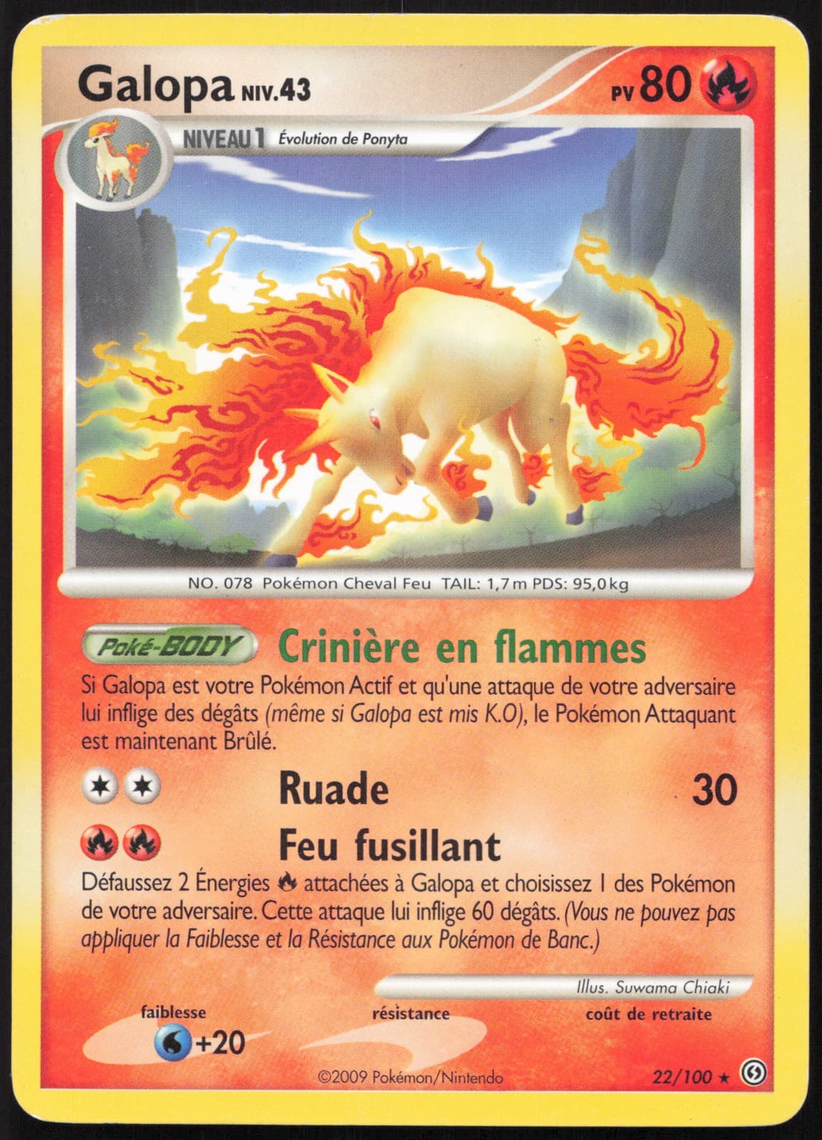 Carte Pokémon Galopa 22/100 Tempête Français