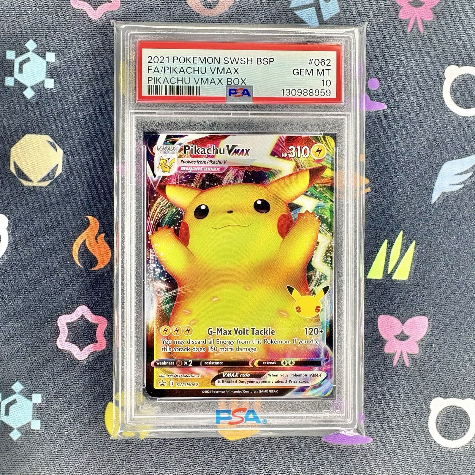Pokemon 2021 Pikachu VMAX SWSH062 Full Art Black Star Promo PSA 10 Gem Mint