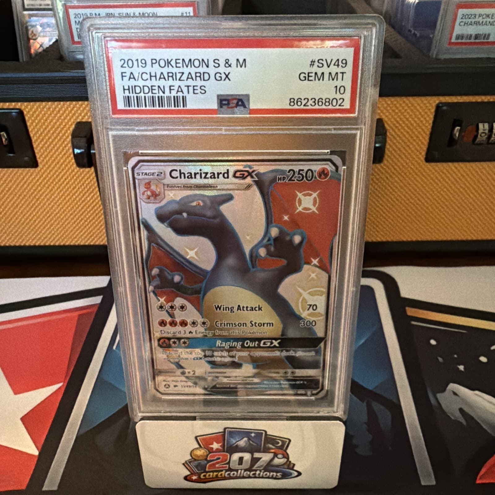 2019 Pokemon Sun & Moon Hidden Fates #SV49 FA Charizard GX PSA 10 GEM MINT