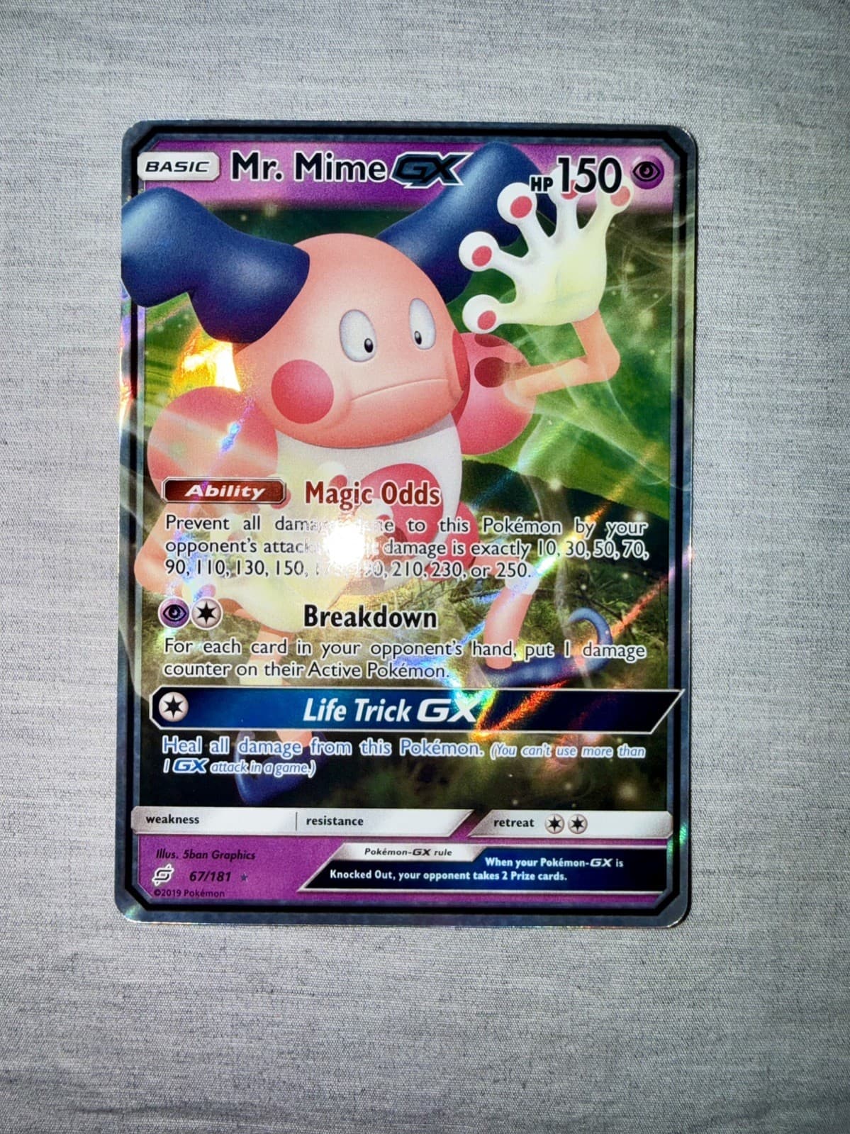 Mr. Mime GX 67/181 Holo GX Rare Team Up Pokemon Near Mint