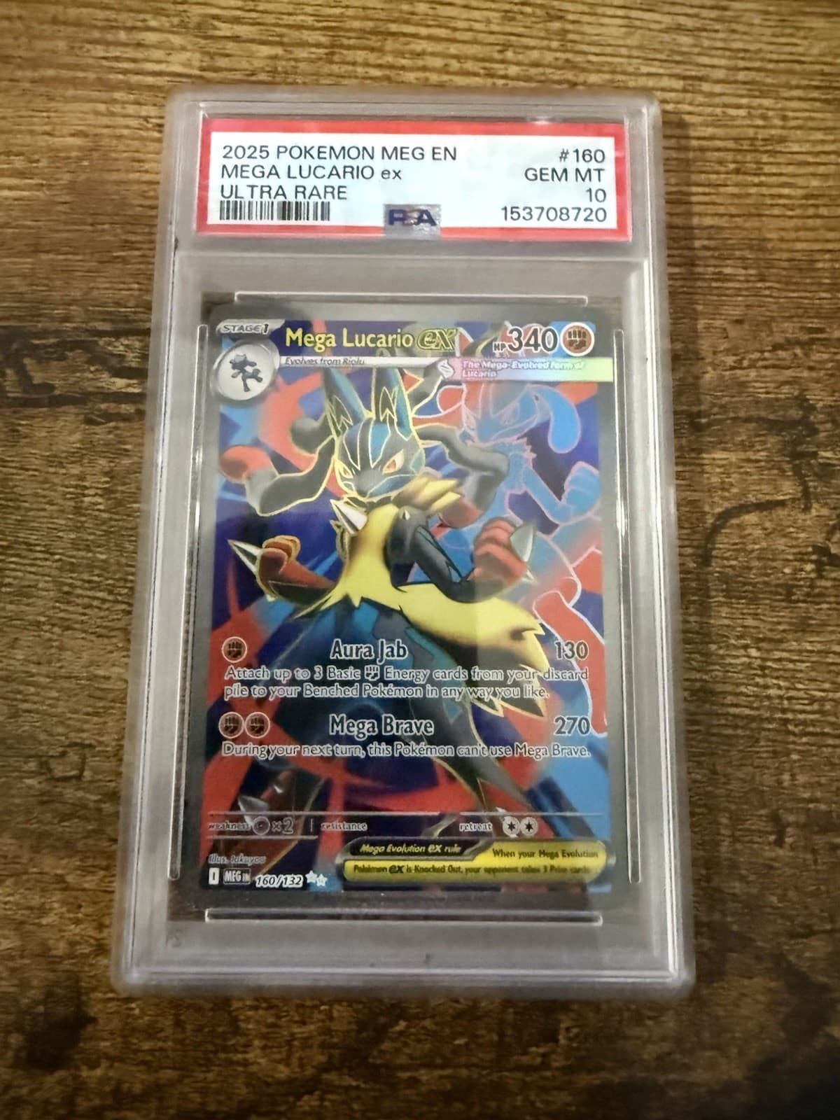 2025 Pokemon MEG EN Ultra Rare #160 Mega Lucario ex PSA 10 GEM MINT