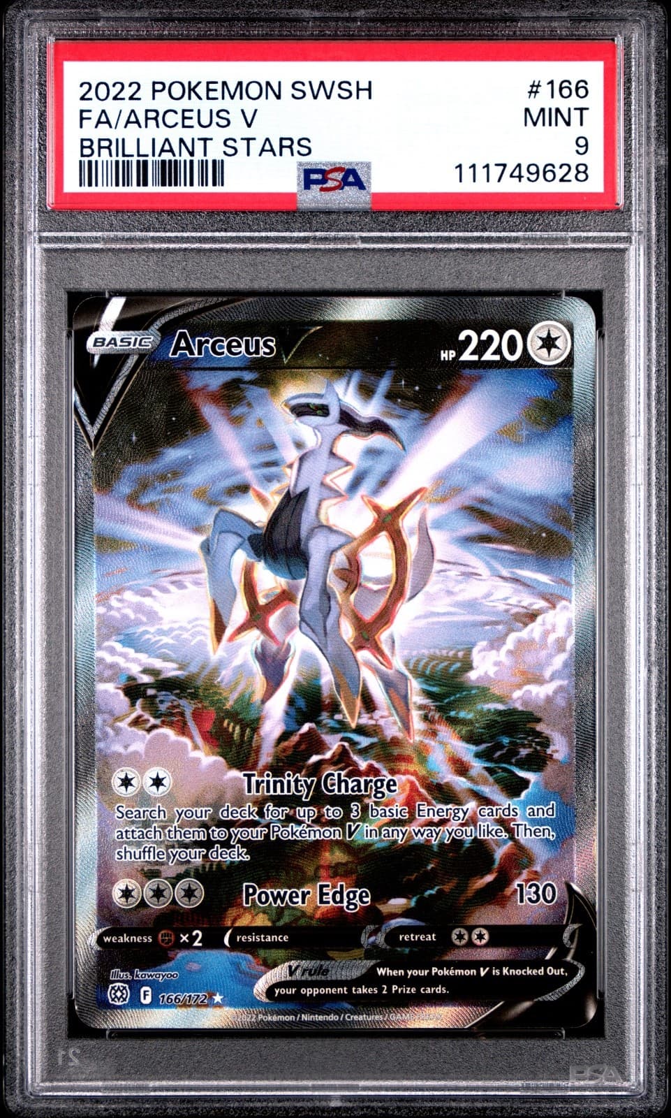 Arceus V (Alternate Full Art) 166/172 Swsh09: Brilliant Stars Holo - PSA 9 MINT