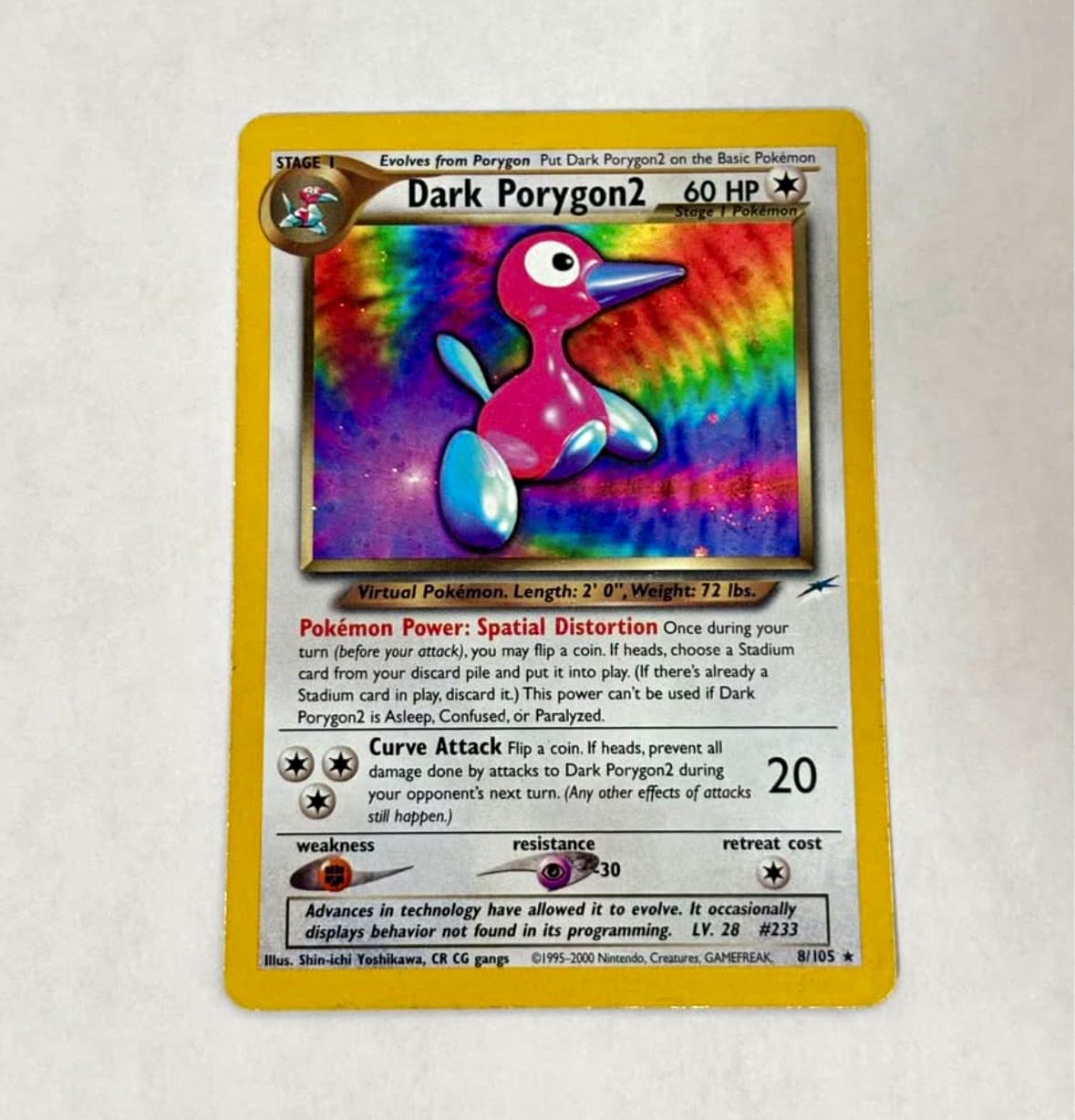 Pokemon Dark Porygon2 8/105 Neo Destiny Holo Rare English 2000 Unlimited
