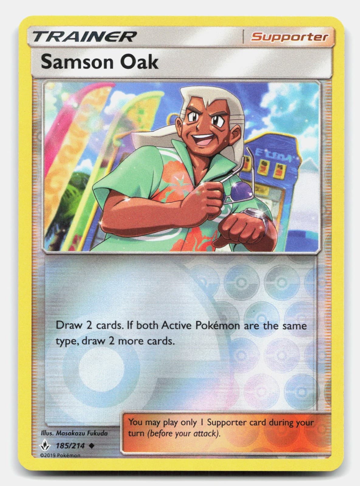 Samson Oak 185/214 SM - Unbroken Bonds Pokemon TCG NM