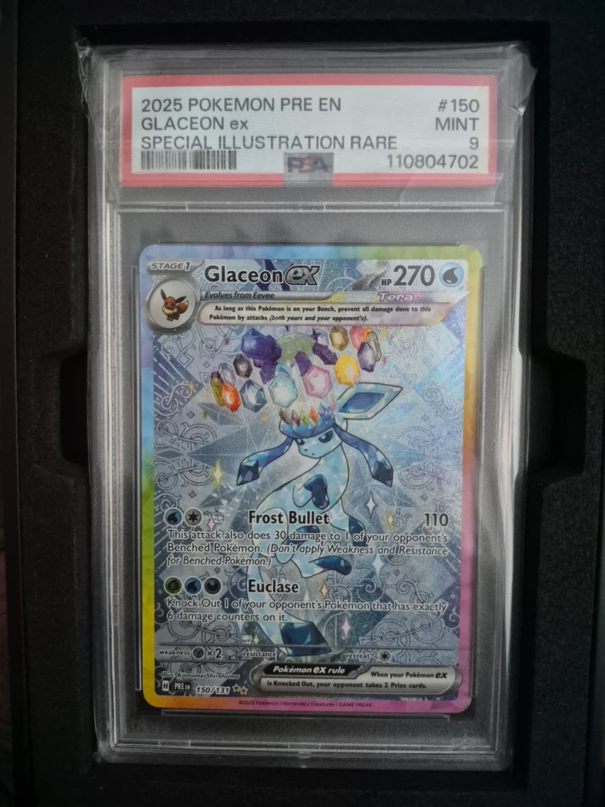 Glaceon ex 150/131 Sv Prismatic Evolutions Holo SIR PSA 9 Eng 2025