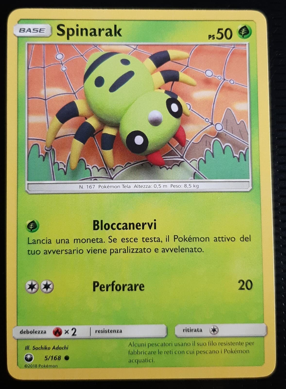 SPINARAK 5/168 in Italiano POKEMON SOLE LUNA Tempesta Astrale