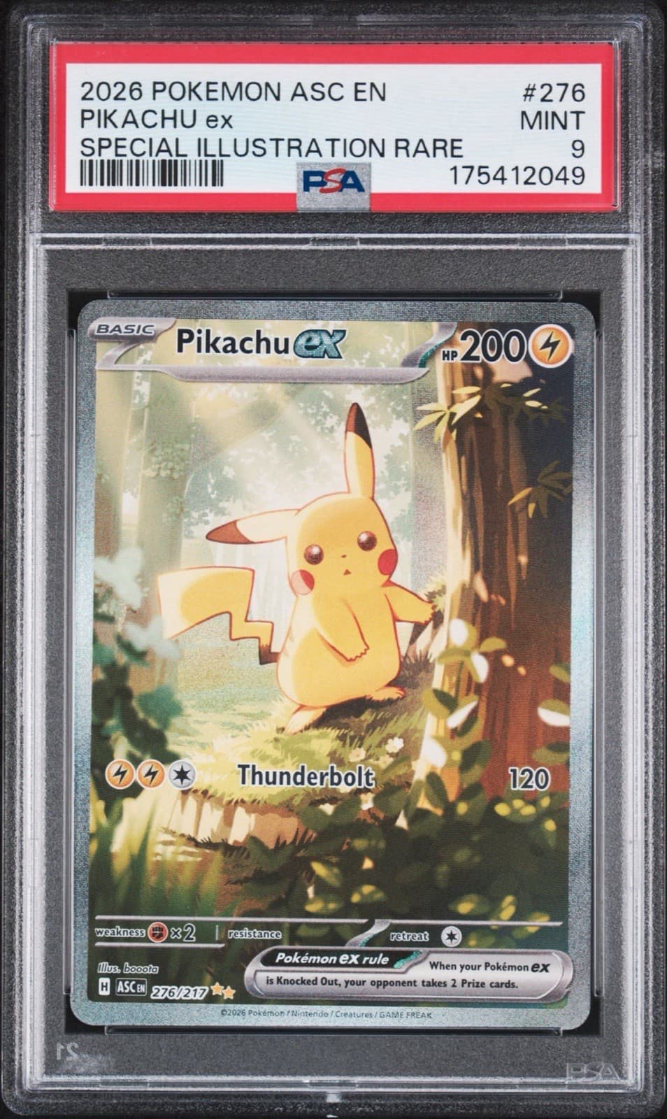 Pokemon PSA 9 Pikachu EX 276/217 Ascended Heroes Special Illustration Rare