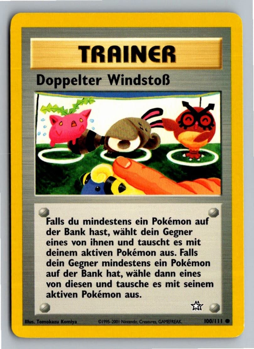 Doppelter Windstoß 100/111 Neo Genesis Deutsch Pokemon 2000 Sammelkarte