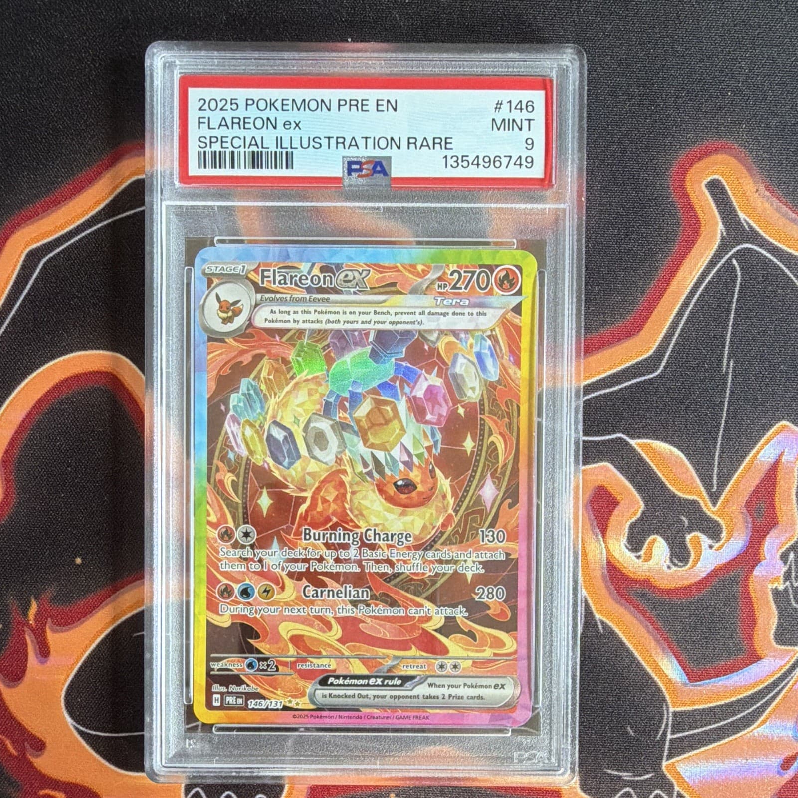 Pokemon TCG Flareon ex 146/131 Sv: Prismatic Evolutions SIR Holo English PSA 9