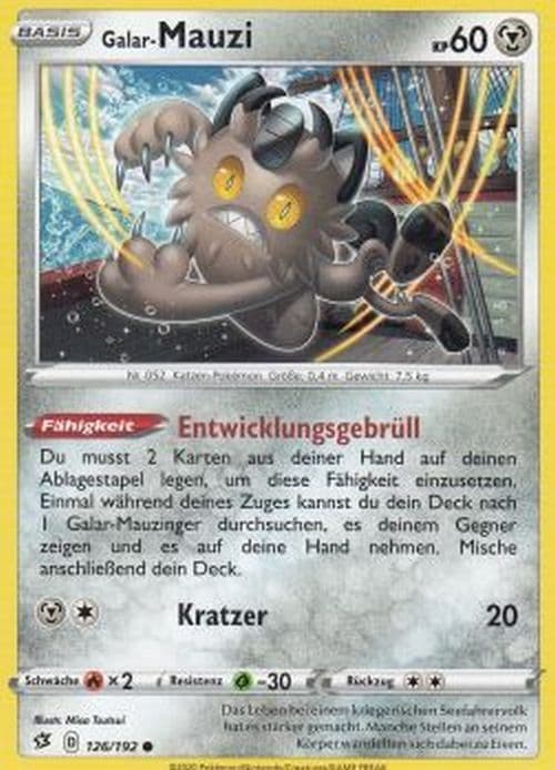 Galar-Mauzi 126/192 Pokemon Clash der Rebellen Karte Deutsch