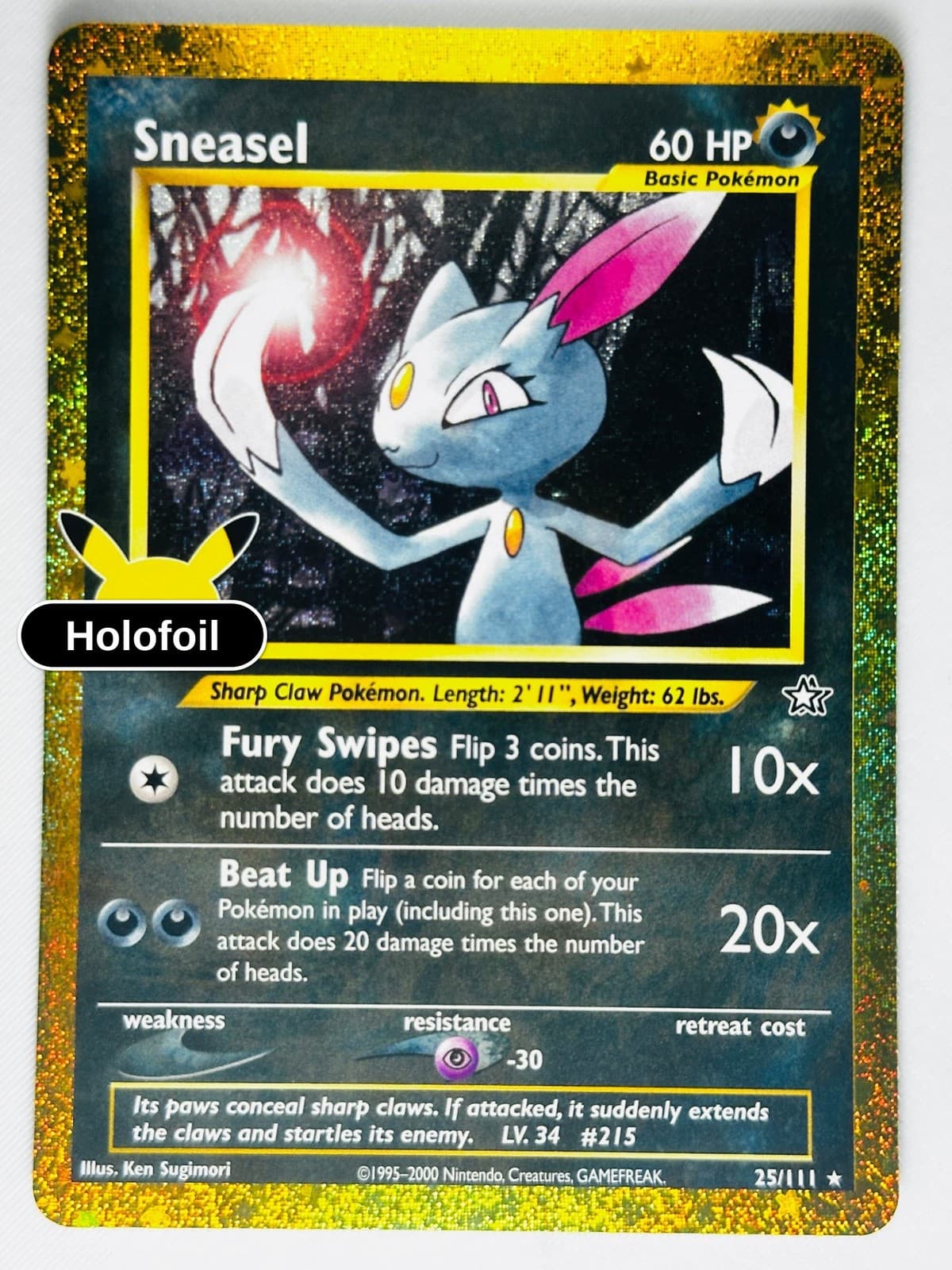 Sneasel Holofoil ME: 30th Celebration Classic Collection 25/111 NM