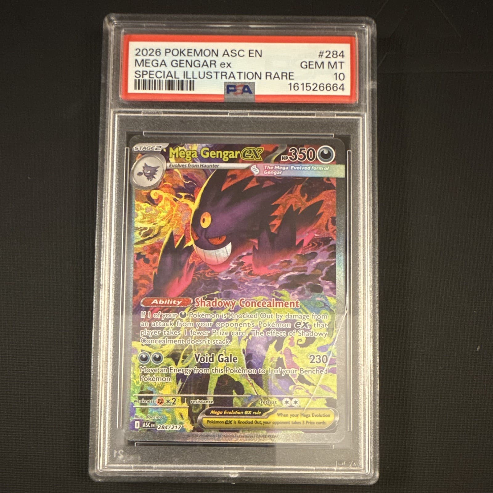 The Pokémon Company Mega Gengar ex 284/217 Ascended Heroes Foil SIR EN PSA 10
