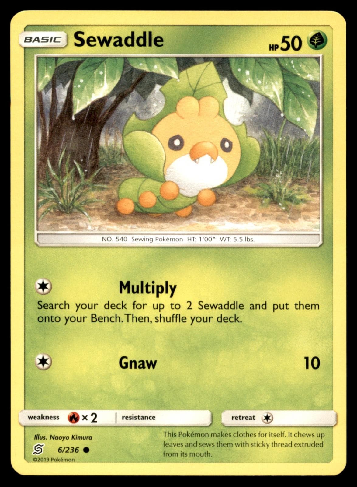 Sewaddle 6/236 Common Unified Minds Pokemon Near Mint
