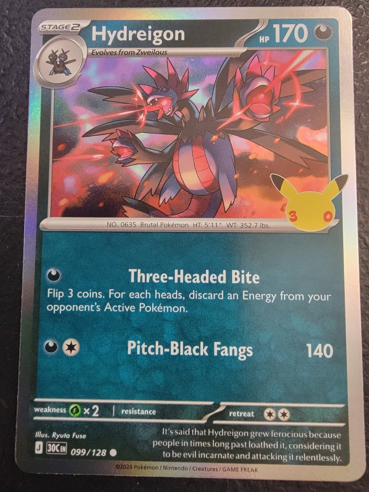 Pokemon TCG 30th Anniversary Celebration Hydreigon 099/128