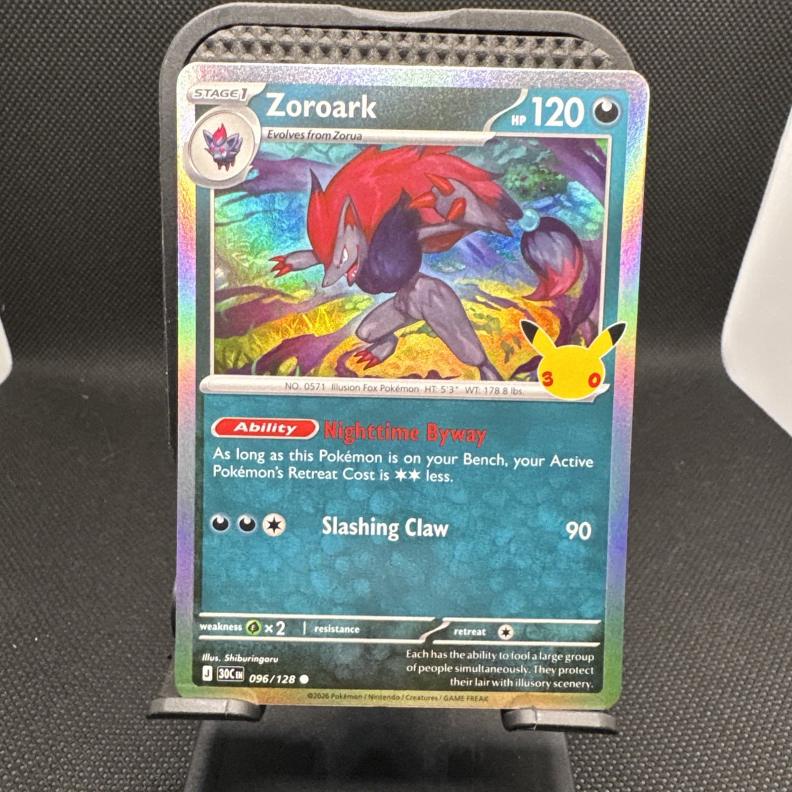 Zoroark 096/128 Common ME: 30th Celebration Pokemon Holo Near Mint