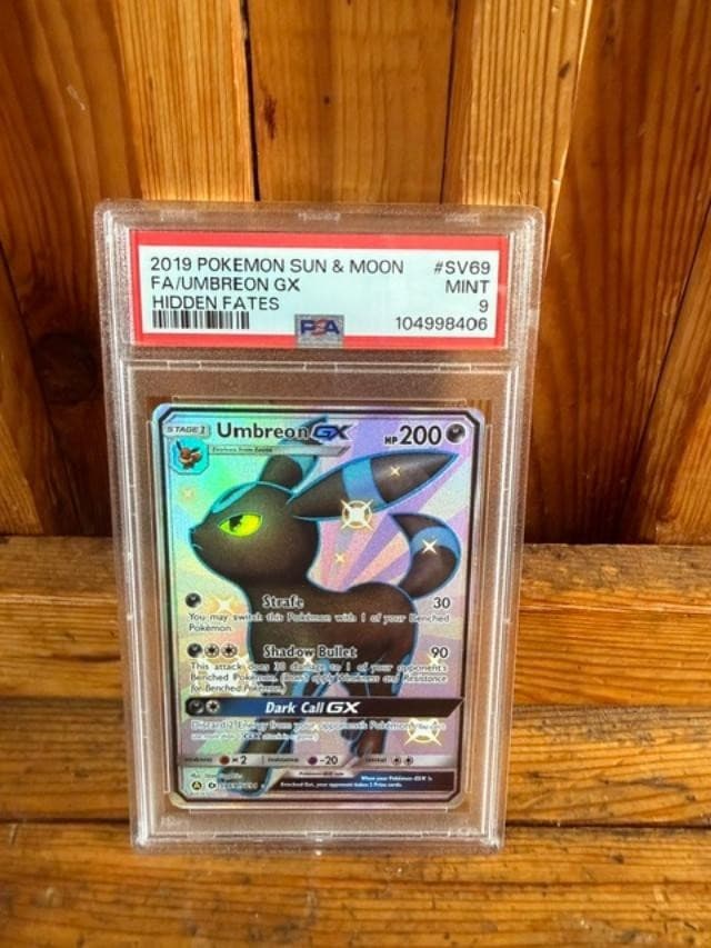 POKEMON TCG PSA 9 UMBREON GX SV69/SV94 FULL ART HIDDEN FATES ✨