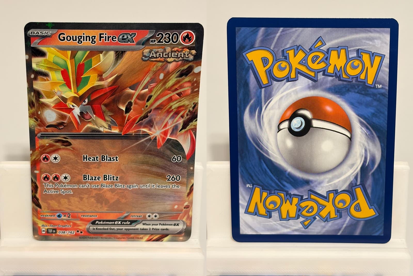 Gouging Fire ex 038 NEAR MINT Temporal Forces 162 Pokemon
