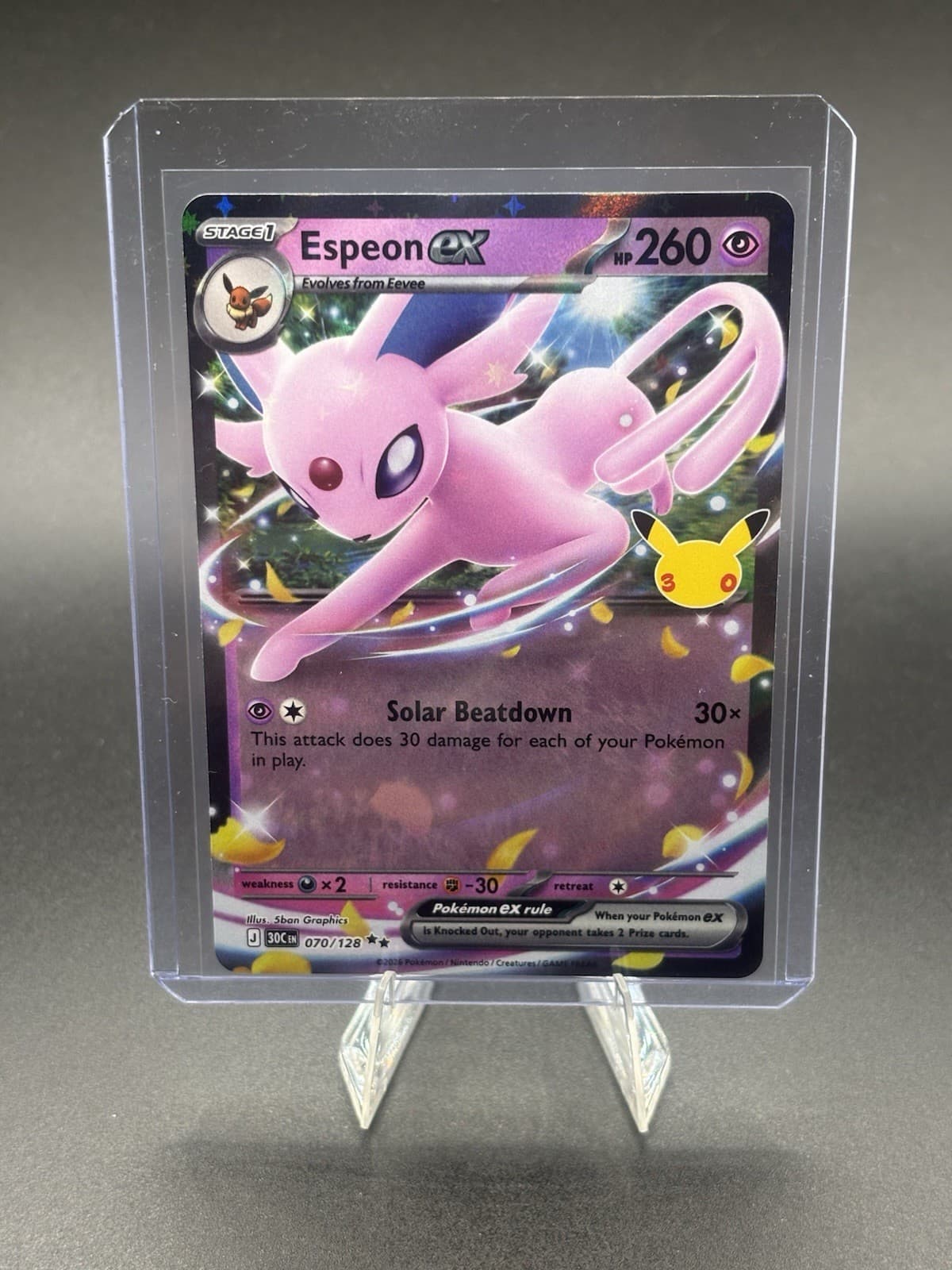 Espeon EX Rare 70/128 30th Celebration Pokemon TCG