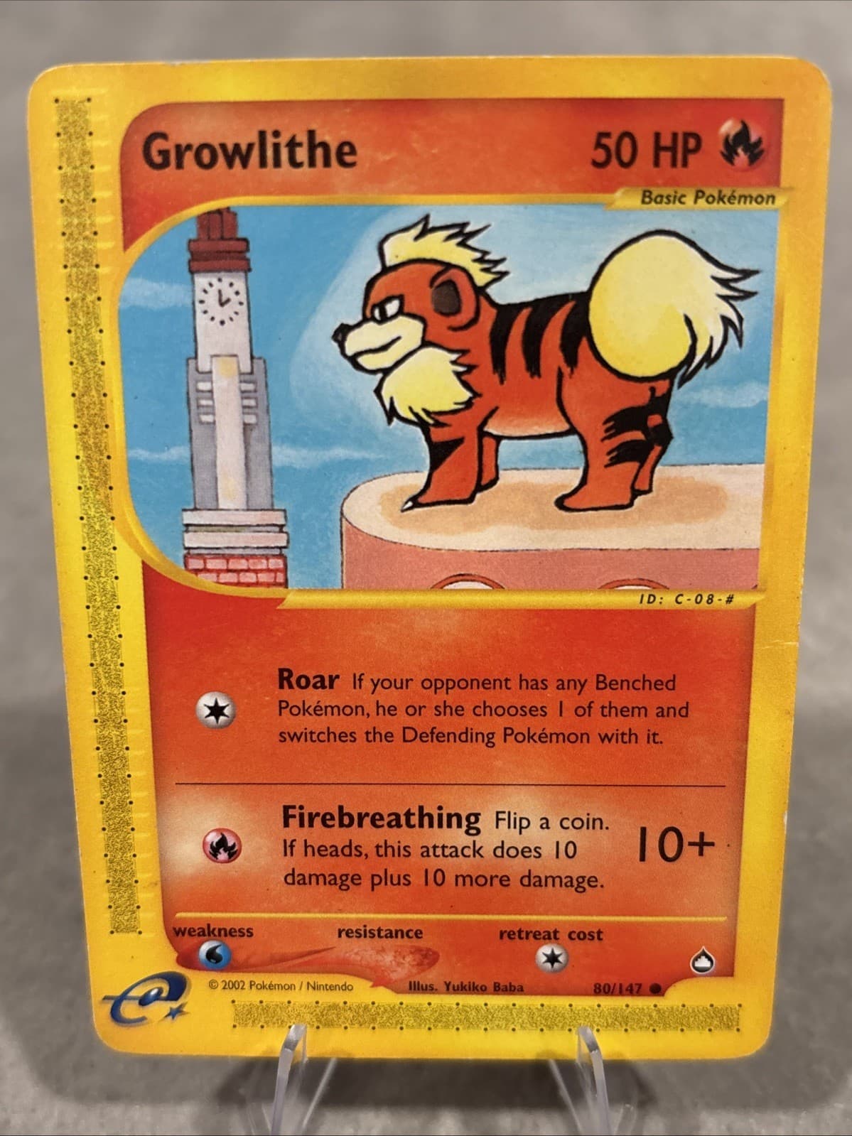 Wizards of the Coast Growlithe 80/147 Aquapolis Common Regular English 2002 NM