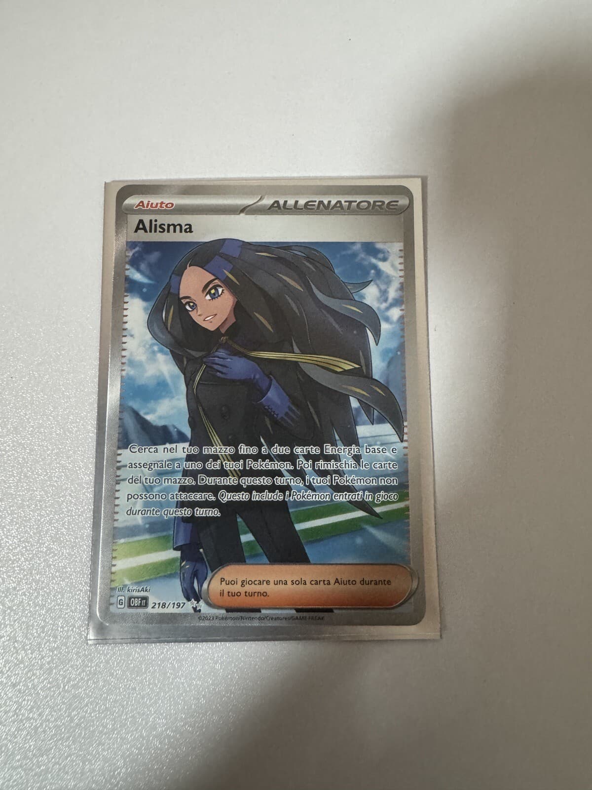 Carta Pokemon Alisma Full Art Ultra Rara 218/197 Ossidiana Infuocata ITA +IVA