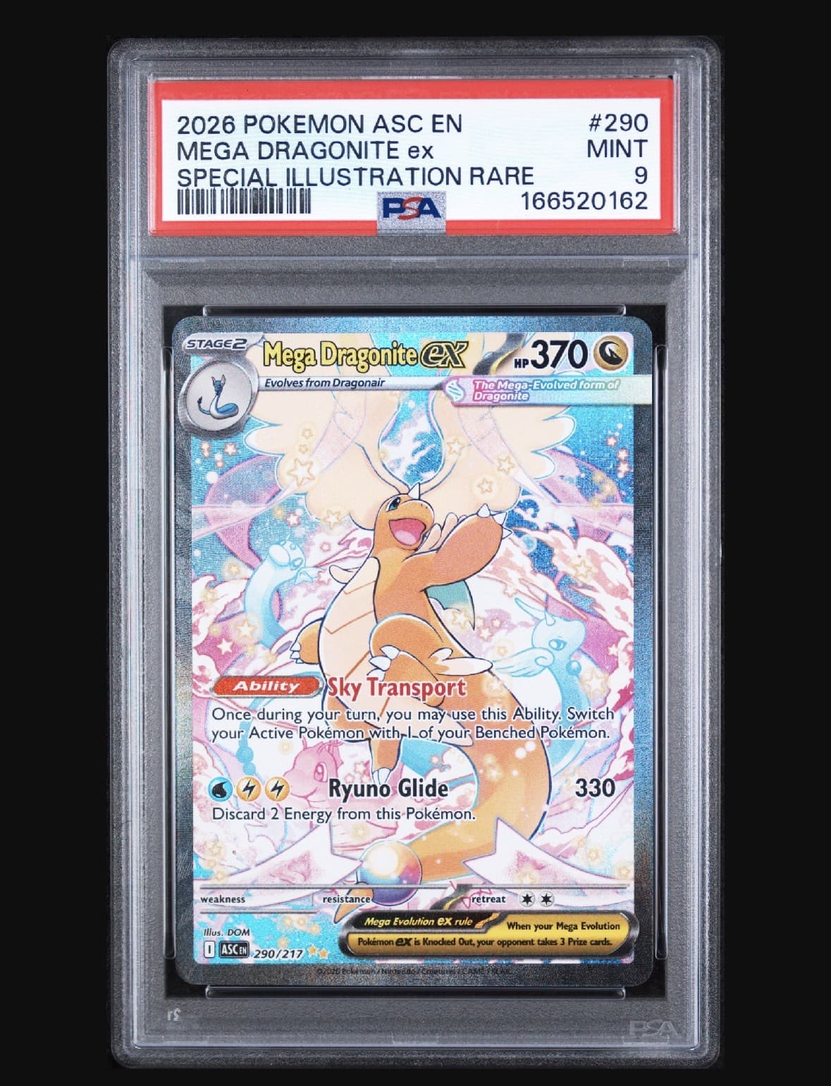 Mega Dragonite ex 290/217 Me: Ascended Heroes SIR Holo English PSA 9