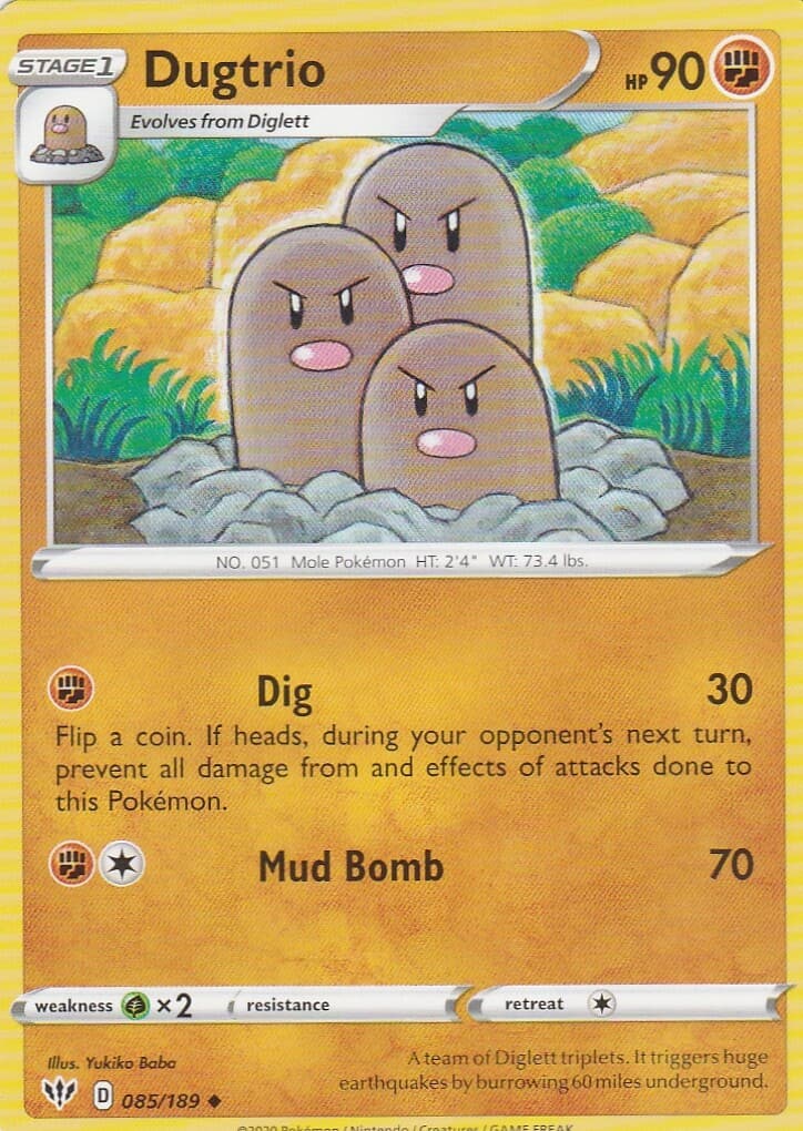 Dugtrio 85/189 Pokemon TCG Darkness Ablaze