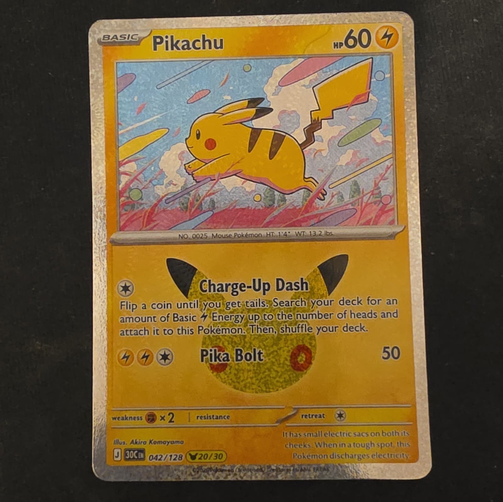 Pikachu 42/128 (20/30) Pokemon TCG 30th Anniversary Celebration Near Mint