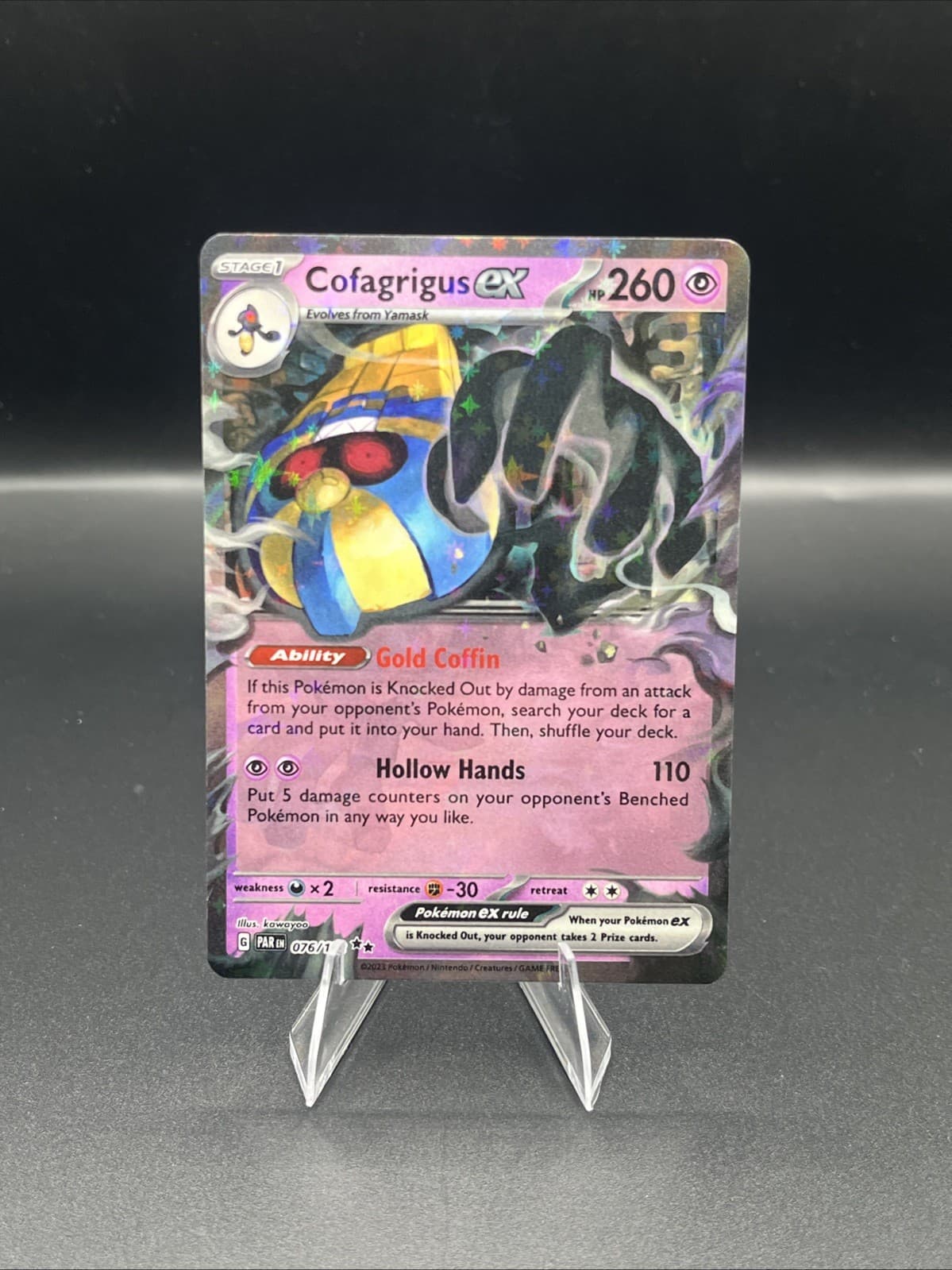 Cofagrigus EX Holo 076/182 Pokemon Paradox Rift NM