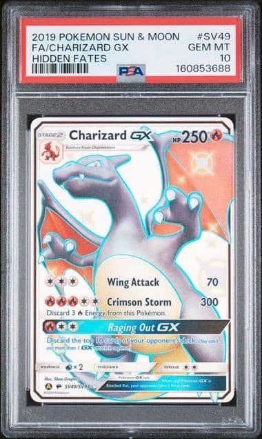Pokemon Charizard GX SV49/SV94 Hidden Fates Shiny Vault Holo PSA 10 New Cert