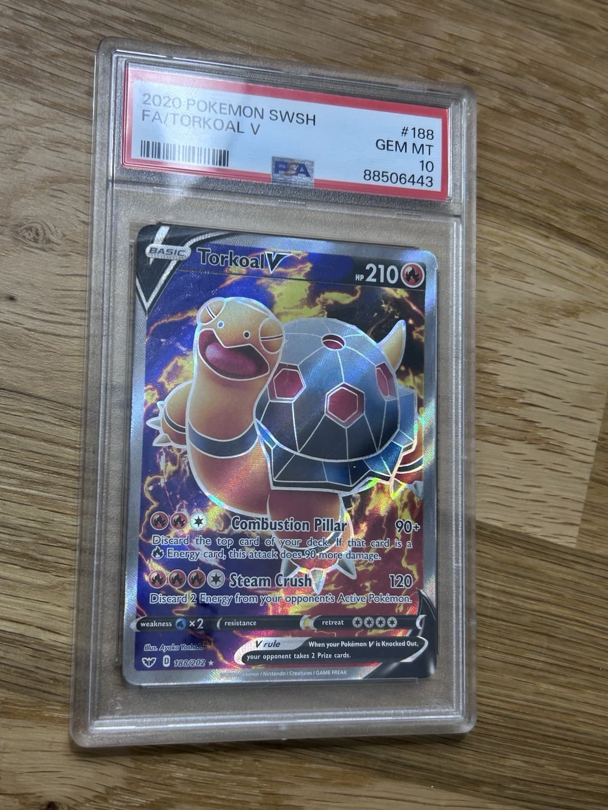 Pokemon 2020 Torkoal V 188/202 Full Art Sword & Shield GEM MINT PSA 10