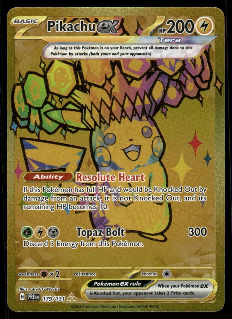 Pikachu ex 179/131 Holo Hyper Rare Prismatic Evolutions Pokemon Near Mint
