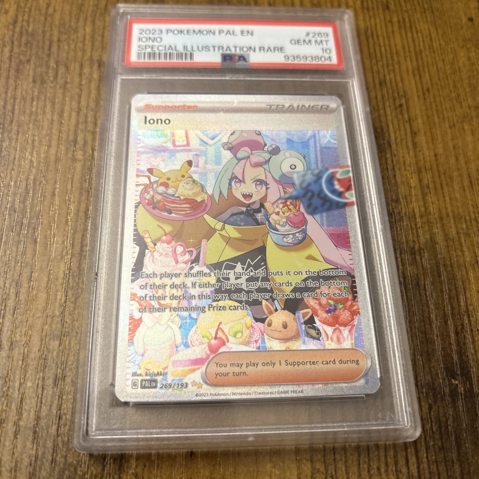 2023 Pokémon Paldea Evolved Iono #269 Special Illustration Rare SIR PSA 10