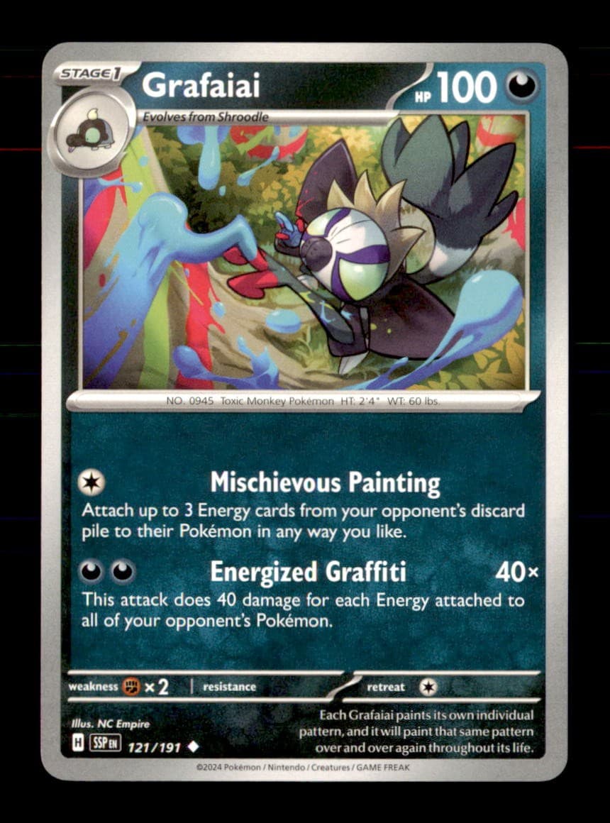 Grafaiai 121/191 Uncommon Surging Sparks Pokemon Near Mint